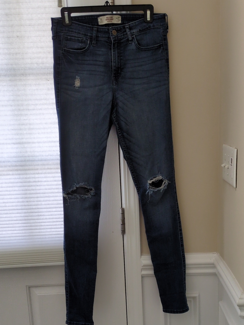 Hollister Dark Blue Distressed Skinny Jeans